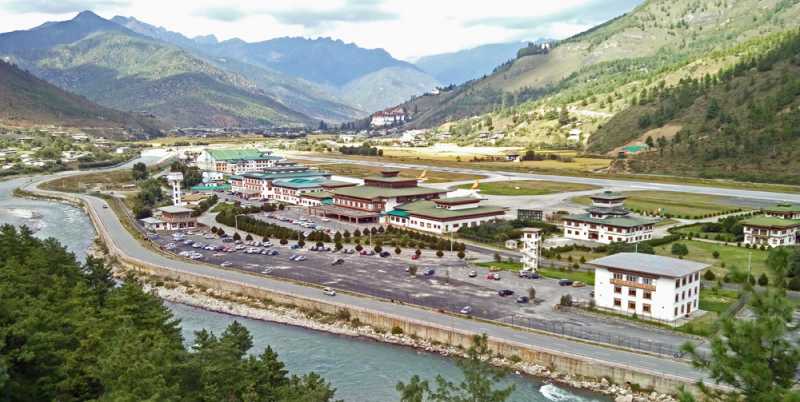 Picturesque Paro Airport In Bhutan