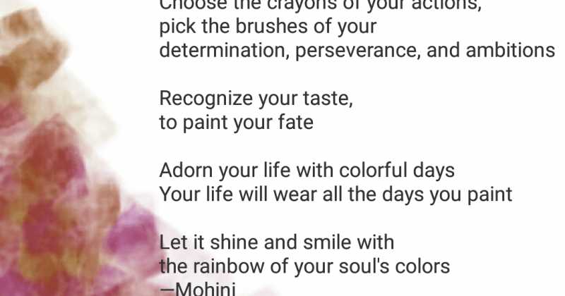 Poem: Paint Your Day