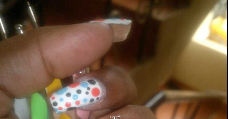 Polka Dot Nails With Dotting Tools