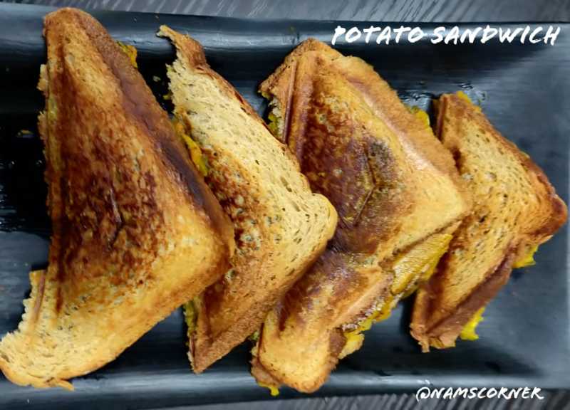 Potato Sandwich Recipe | Aloo Sandwich | Spicy Potato Masala Sandwich - Nams Corner