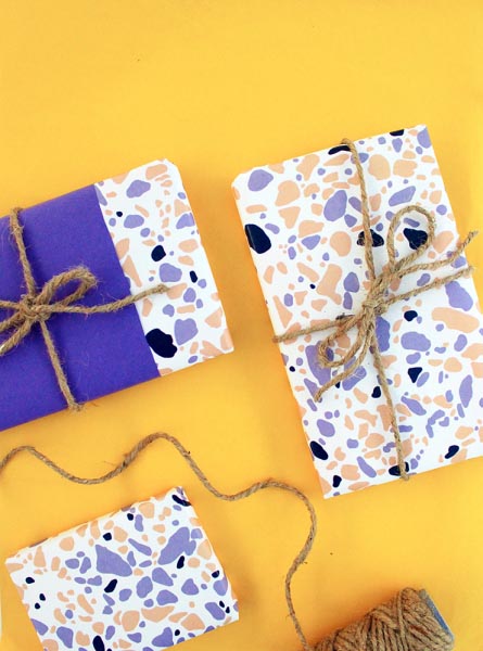 Printable Terrazzo Wrapping Paper - The Craftables