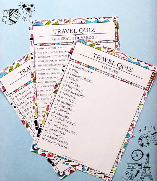 Printable Travel Quiz Game! - The Craftables