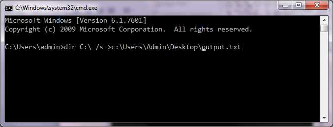 Printing Directory Structure In Windows
