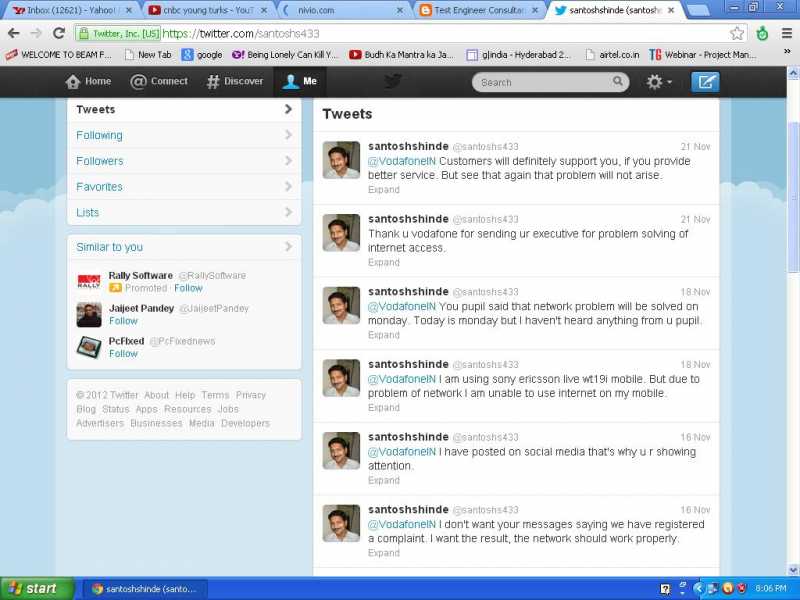 Problem With Vodafone Internet Access Solved Due To Social Media Twitter