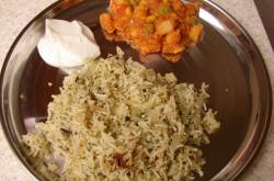 Pudina Pulao with Mix Vegetable Curry