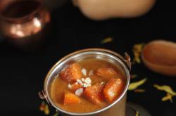 Pumpkin in coconut and dates Syrup (Squash Coconut Kheer)