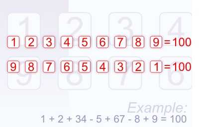 Puzzle With Numbers - Total To 100