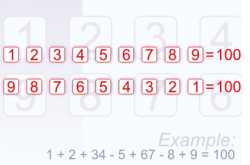 puzzle with numbers - total to 100