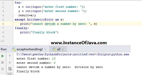 Python Finally Block Example With Program
