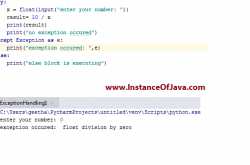 Python try except else with example program