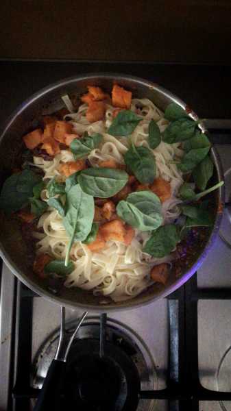 Quick & Easy Sweet Potato & Pesto Pasta