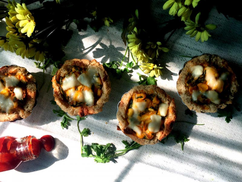 Quick Spinach Corn Quiche | Instant Spinach Corn Snack