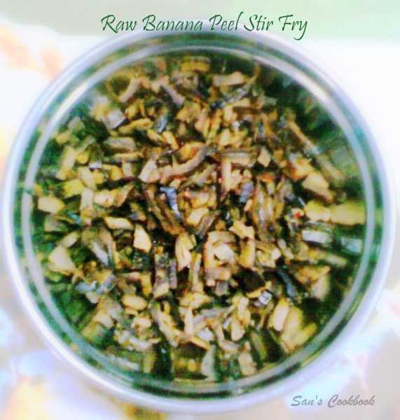 RAW BANANA PEEL STIR FRY RECIPE