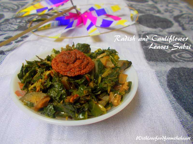 Radish And Cauliflower Leaves Sabzi