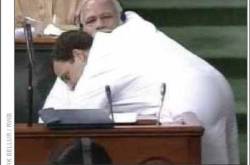 Rahul hugs Modi: Pappu ki Jaadu ki Jhappi