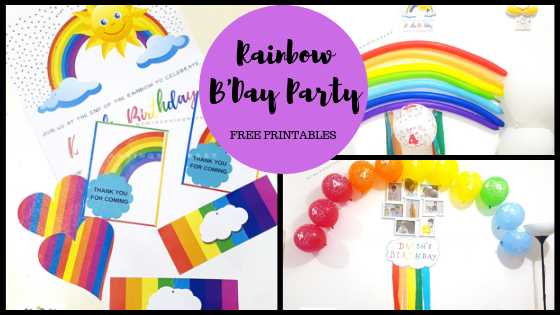 Rainbow Themed B’day Party  - Free Printables