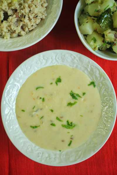 Rajgira Flour Kadhi For Vrat Or Fasting