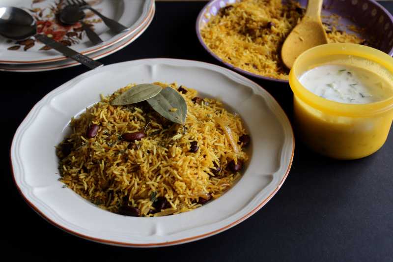Rajma Pulao (Flavoured One Pot Rice Meal With Kidney Beans) - The Food Samaritan