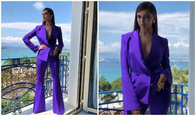 Rampdiary - Fashion Blog| Beauty Blog | Lifestyle Blog: Deepika Padukone Looks Great In This Blue Pant Suit