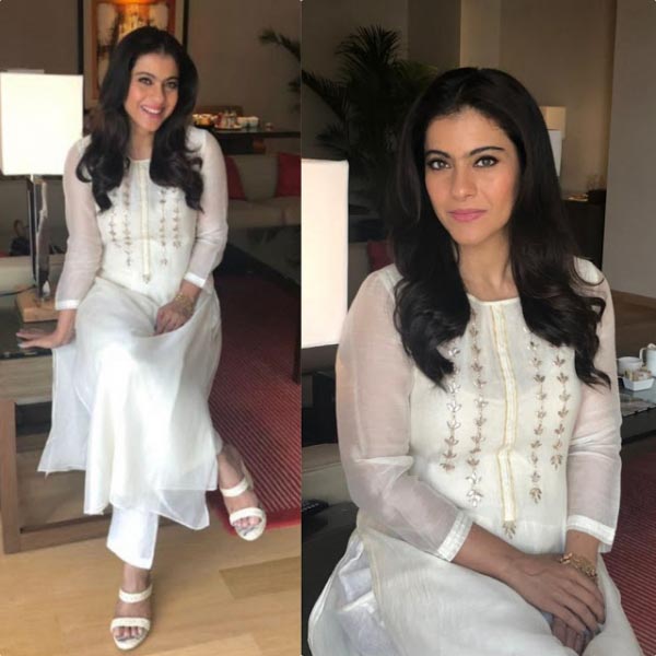 Rampdiary - Fashion Blog| Beauty Blog | Lifestyle Blog: Kajol In A White Suit By Anita Dongre