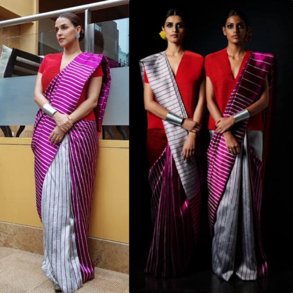 Rampdiary - Fashion Blog| Beauty Blog | Lifestyle Blog: Neha Dhupia In A Payal Khandwala Sari 
