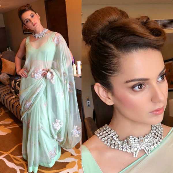 Rampdiary : Kangana Ranaut Sizzles In A Chiffon Saree