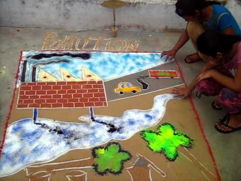 Rangoli Designs On Nature And Environment Designs - Bhommali