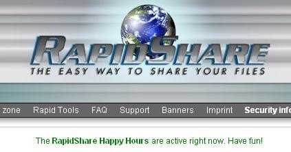 Rapidshare.com Has Happy Hours !! :)