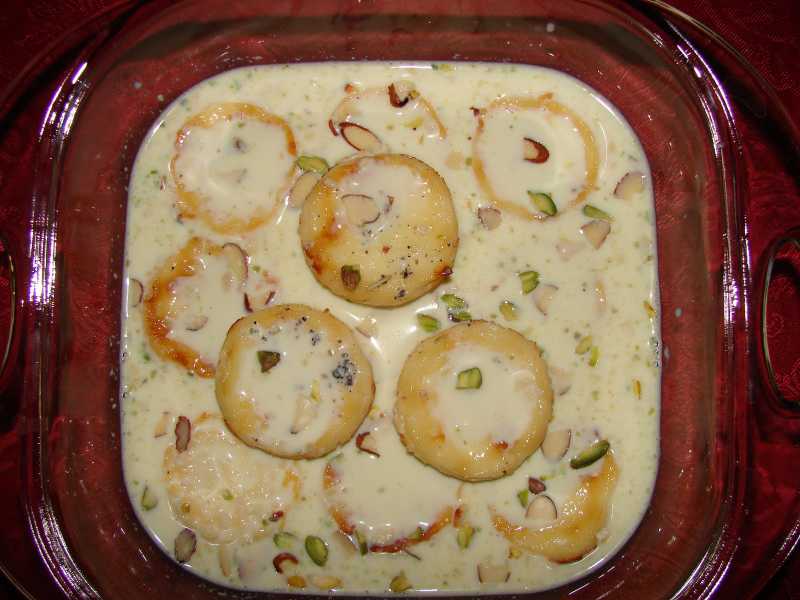 Rasmalai With Ricotta Cheese