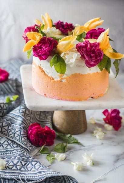 Raspberry Peach Basil Cake - The Cupcake Confession