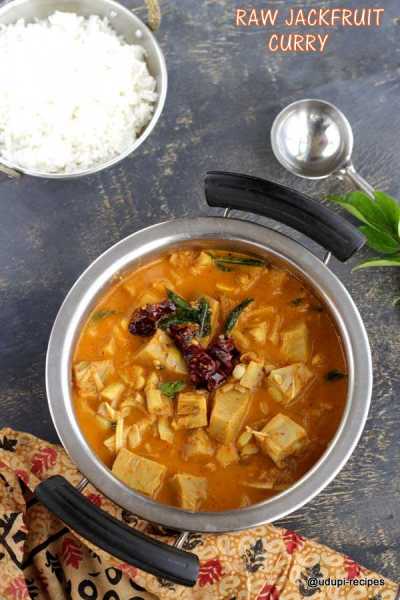 Raw Jackfruit Curry | Unripe Jackfruit Curry - Udupi Recipes
