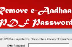 Remove e-Aadhaar Card PDF File Password