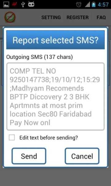 Report SPAM SMS In India With India Against Spam