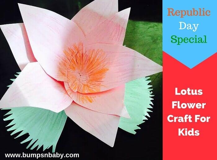 Republic Day DIY Craft Paper Lotus Flower (Step By Step Tutorial)