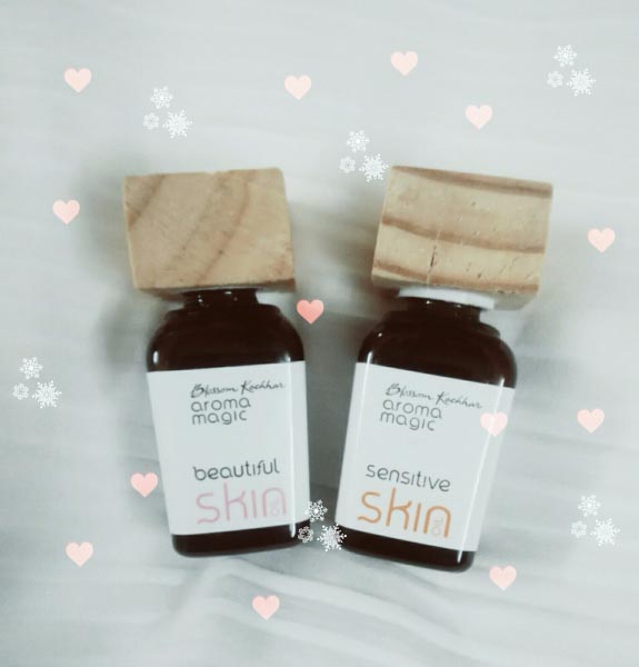 Reviewing My Favorite Face Oils: Blossom Kochar Aroma Magic Beautiful Skin Oil & Sensitive Skin Oil.