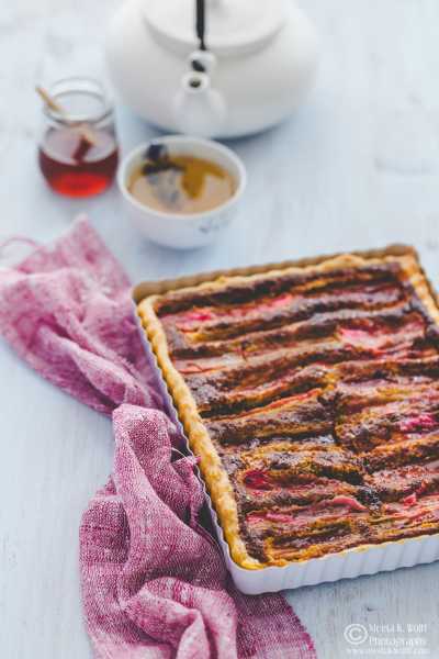 Rhubarb Pistachio Frangipane Tart