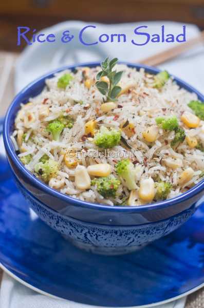 Rice & Corn Salad; Light Meal On Monday; Vegan Recipe