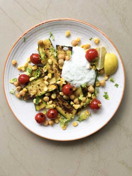Roasted Zucchini With Veggies And Yoghurt - Purple Cinnamon
