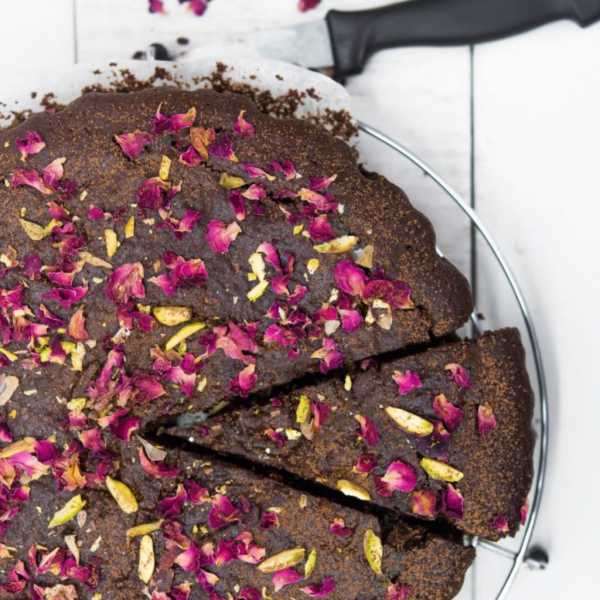 Rose Pistachio Chocolate Cake