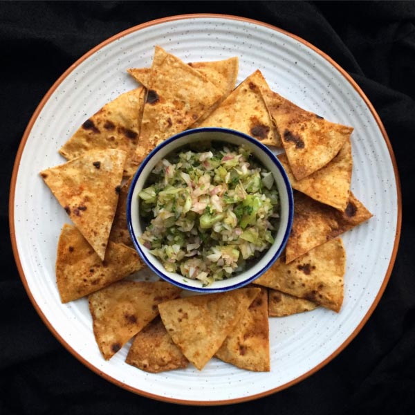 Roti Crackers With Green Tomato Salsa Recipe/ Healthy Party Recipes