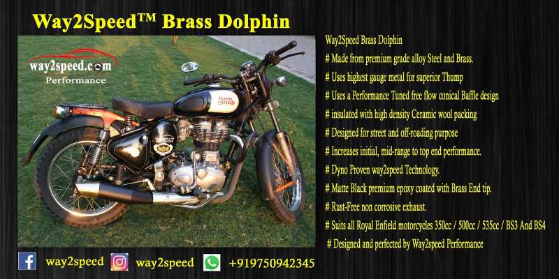 Royal Enfield Dolphin Silencer (brass) | Way2speed Performance 