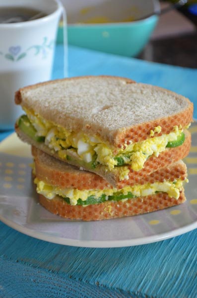Rye Breakfast Sandwich With Cucumber And Eggs