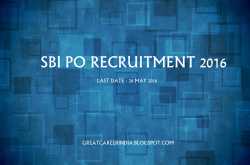 SBI PO 2016 Recruitment