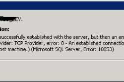 SQL Connection Error 10053  : Event ID:17809 - Solution