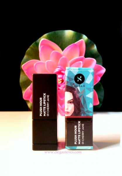 Elegant Eves: SUGAR Plush Hour Matte Lipstick- 01 Cherry Jane-Review, Swatches