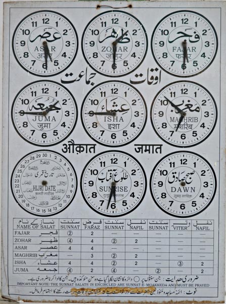 SUNDIALS TO TELL THE TIMES OF PRAYERS IN THE MOSQUES OF INDIA