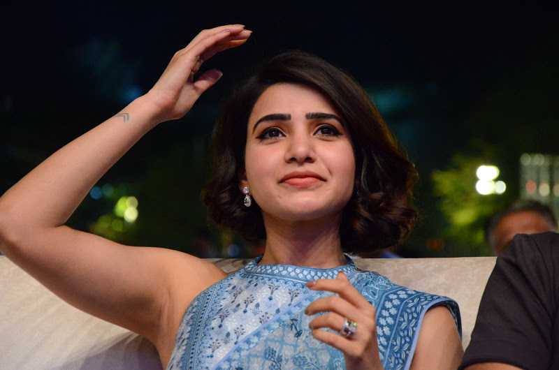 Samantha Hot Saree Photos At Rangasthalam Success Celebrations