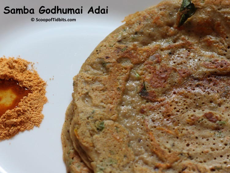 Samba Godhumai Adai Or Broken Wheat Adai - Scoop Of Tidbits