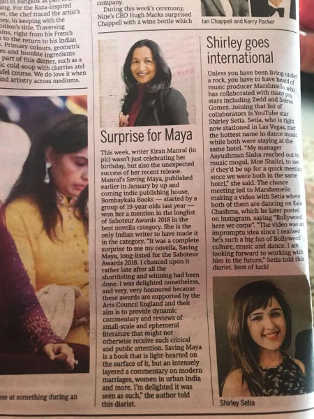 Saving Maya And The Saboteur Awards Long List In The Sunday Midday