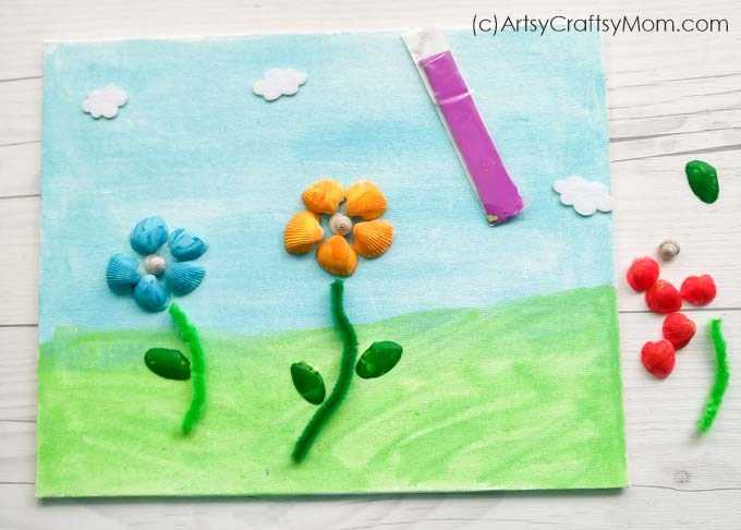 Seashell Flower Garden Craft For Kids
